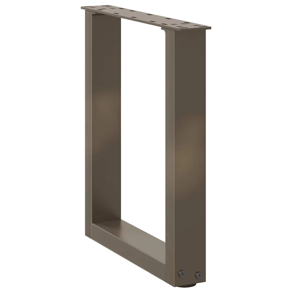 Set di 2 gambe per tavolino da caffè a forma di U 28 x 43 cm con piedini regolabili stile moderno acciaio naturale 02_0057391