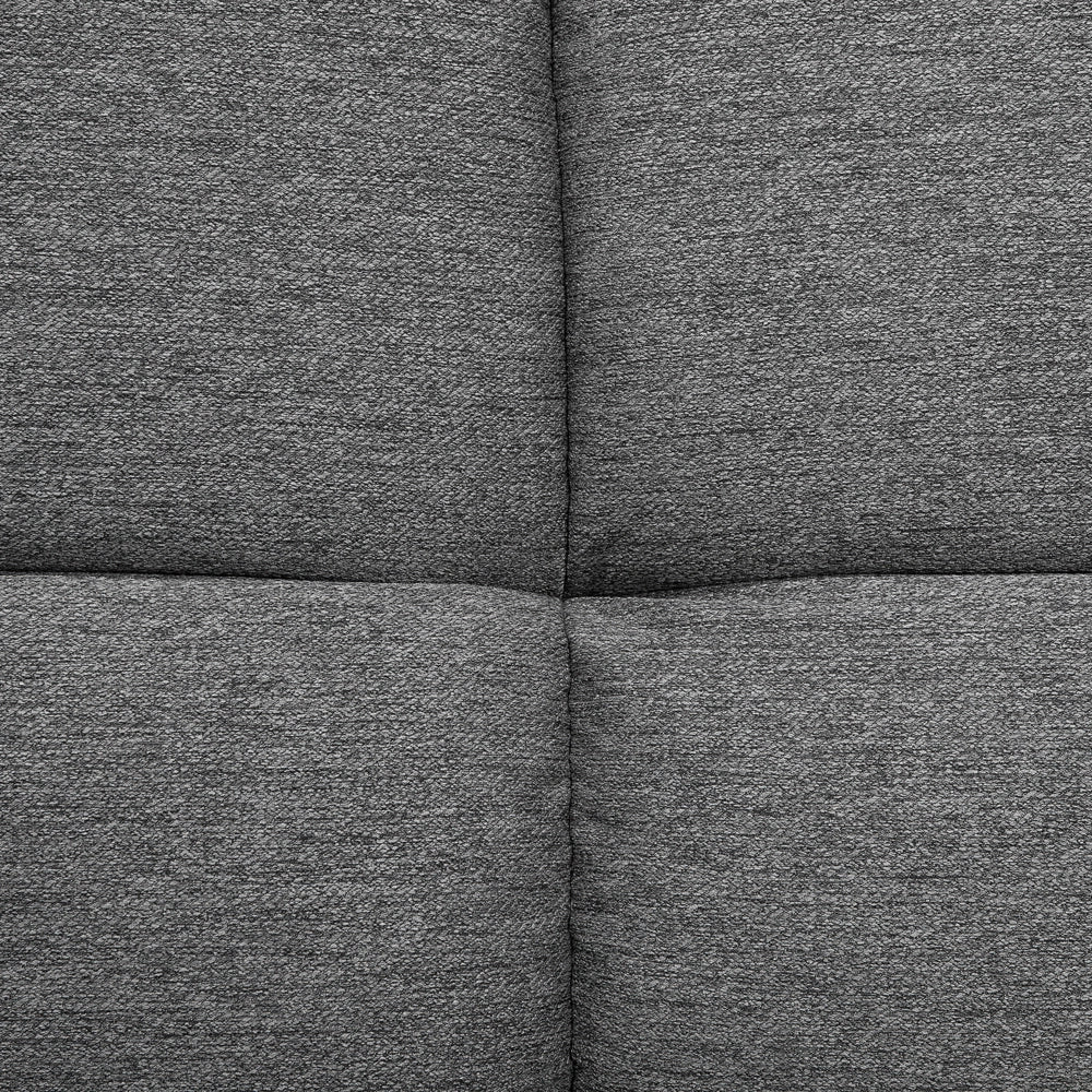 Divano Letto In Tessuto Beige Imbottito A 3 Posti Con Schienale Reclinabile Quadrato Trapuntato
