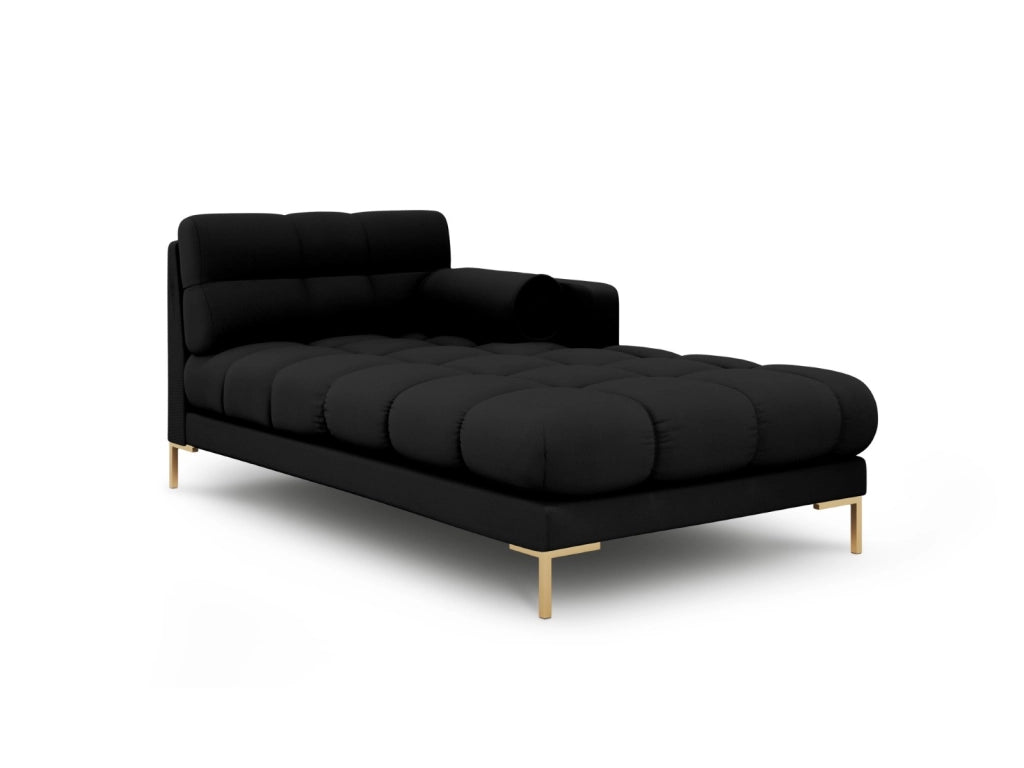 Cosmopolitan Design - Chaise longue destra "Bali" in tessuto strutturato nero 