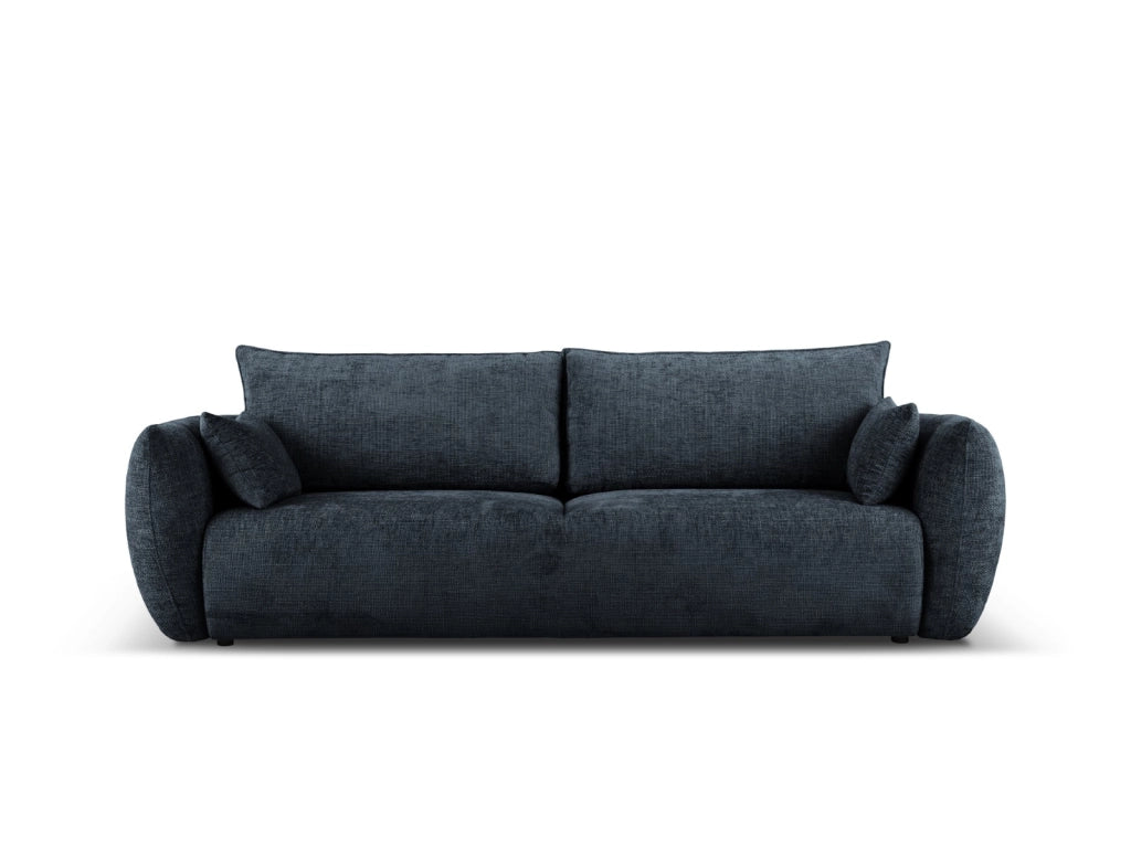 Cosmopolitan Design - Divano convertibile con contenitore "Matera" 3 posti in ciniglia blu reale 