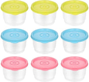 9 contenitori a forma di cilindro per alimenti con coperchi 150 ml contenitori di piccola capacità per la conservazione contenitori per congelare contenitori per snack in pile mini contenitori per salse per microonde, congelatore adatto