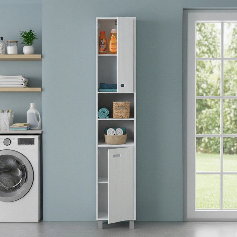 Colonna multiuso 172 cm bianco con due ante e due vani giorno Fast