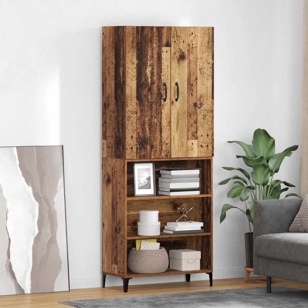 Credenza | Madia | Buffet da pranzo | Armadio da pranzo Legno vecchio 69,5 x 34 x 180 cm Legno multistrato