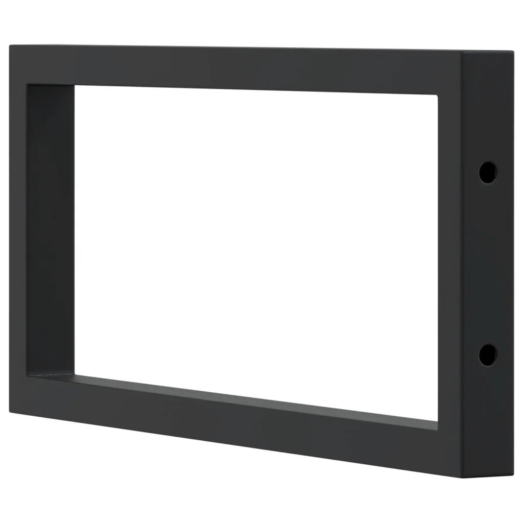 Reggimensole per Lavabo 2 pz-Supporti per mensole a muro Nere Rettangolari in Acciaio 926092