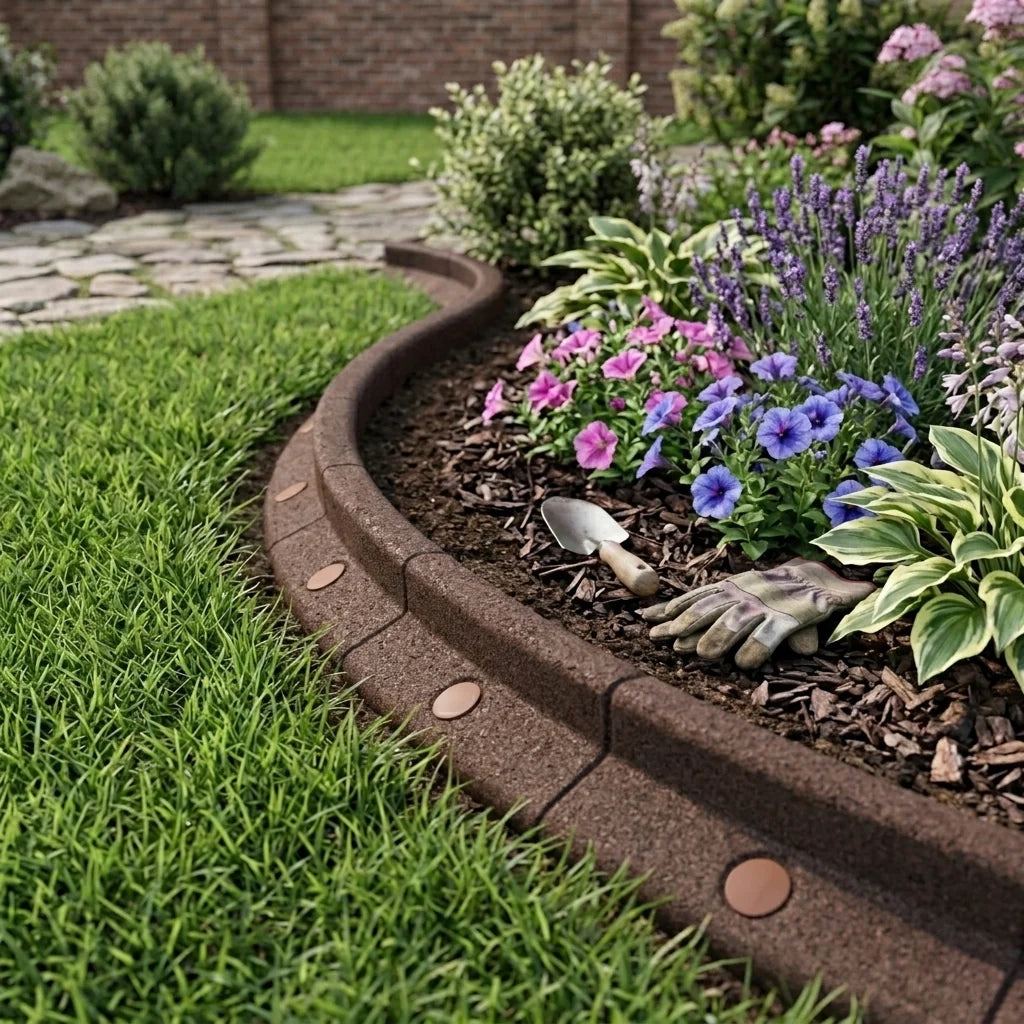 Bordura Giardino Flessibile 6x1,2m Marrone per Prato Aiuole Sentieri