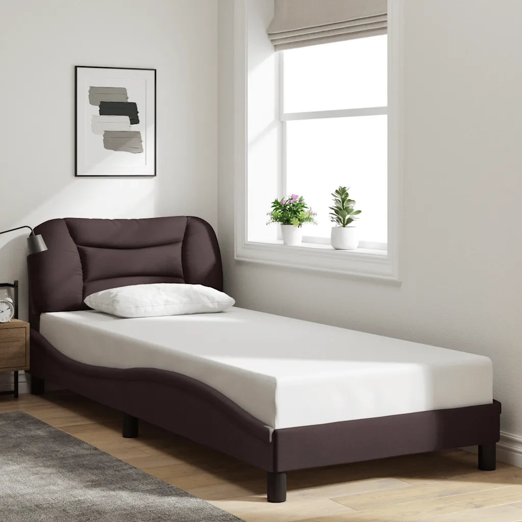 Giroletto senza Materasso Hvar Marrone Scuro 90x200 cm Tessuto