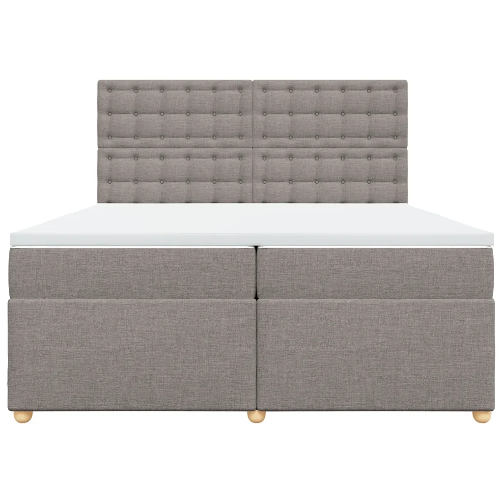 Giroletto a Molle con Materasso Tortora 200x200 cm in Tessuto 3291405
