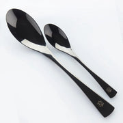 Set di cucchiai per plateau | 2 cucchiai a forma di quenelle alta | Nero | Keukengerei | Gereaduisce per piatti | Set di cucchiai per piatti grandi e piccoli | Strumenti per la decorazione dei piatti