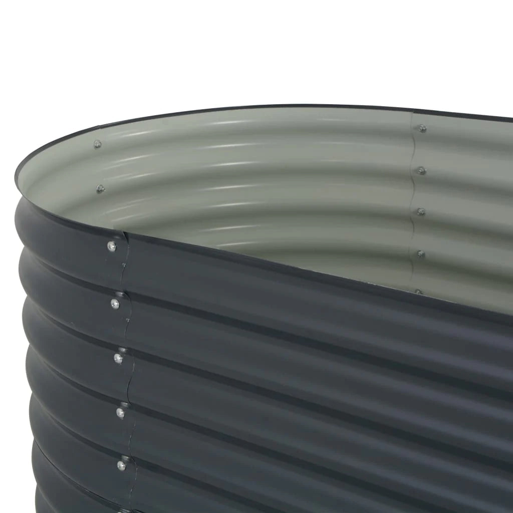 Fioriera rialzata per piante e fiori giardino 160 x 80 x 81 cm acciaio zincato grigio 02_0001007