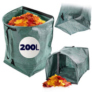 KADAX Sacchetto per foglie, rifiuti da giardino, pieghevole, resistente, con maniglie, 200 L