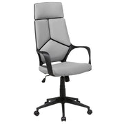 Sedia da Ufficio Scrivania Girevole in Tessuto Grigio e Nero Computer Sedile Regolabile Schienale Reclinabile