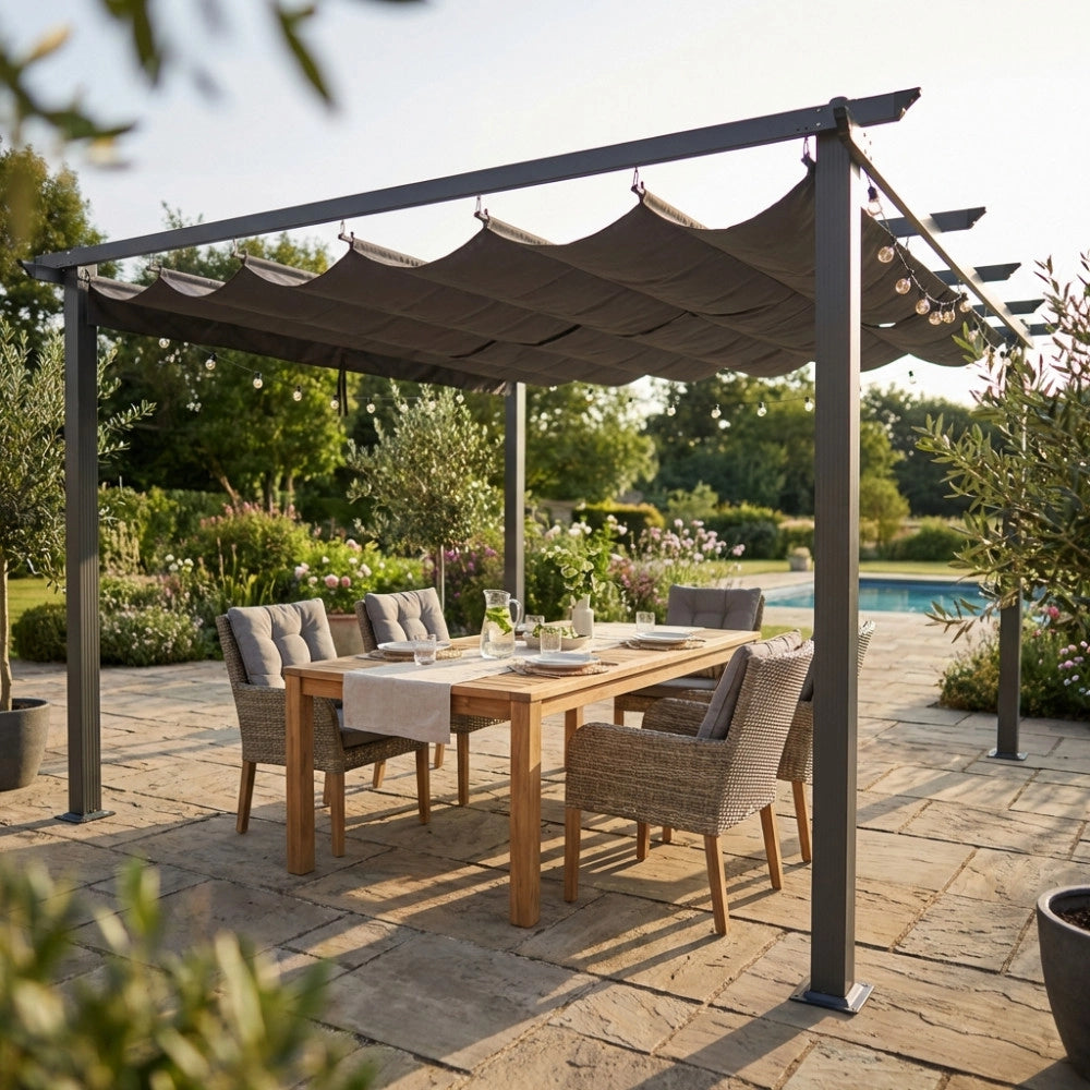 GAZEBO ASTORIA 4 X 4 ANTRACITE  TELO GRIGIO