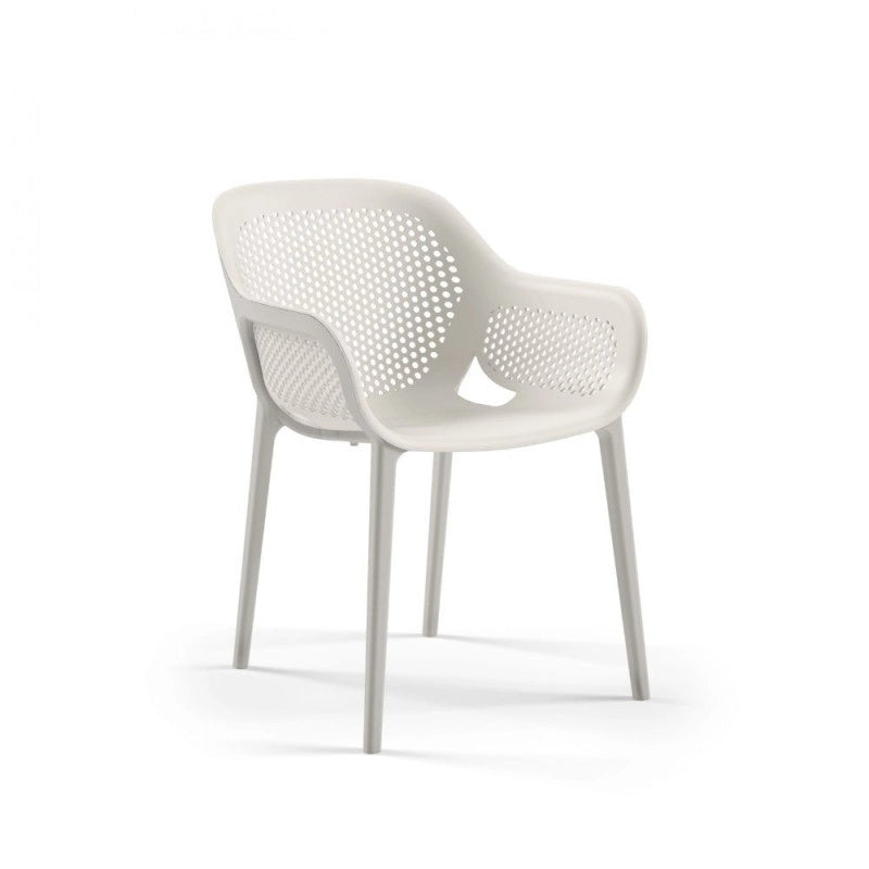 Poltrona design Atra grigio bianco set 4 pezzi