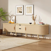 Mobile TV con Vano Contenitore e Piano Rotondo ¨C MINIMAL ¨C MDF Rovere, 2 Cassetti, 175x40x42 cm