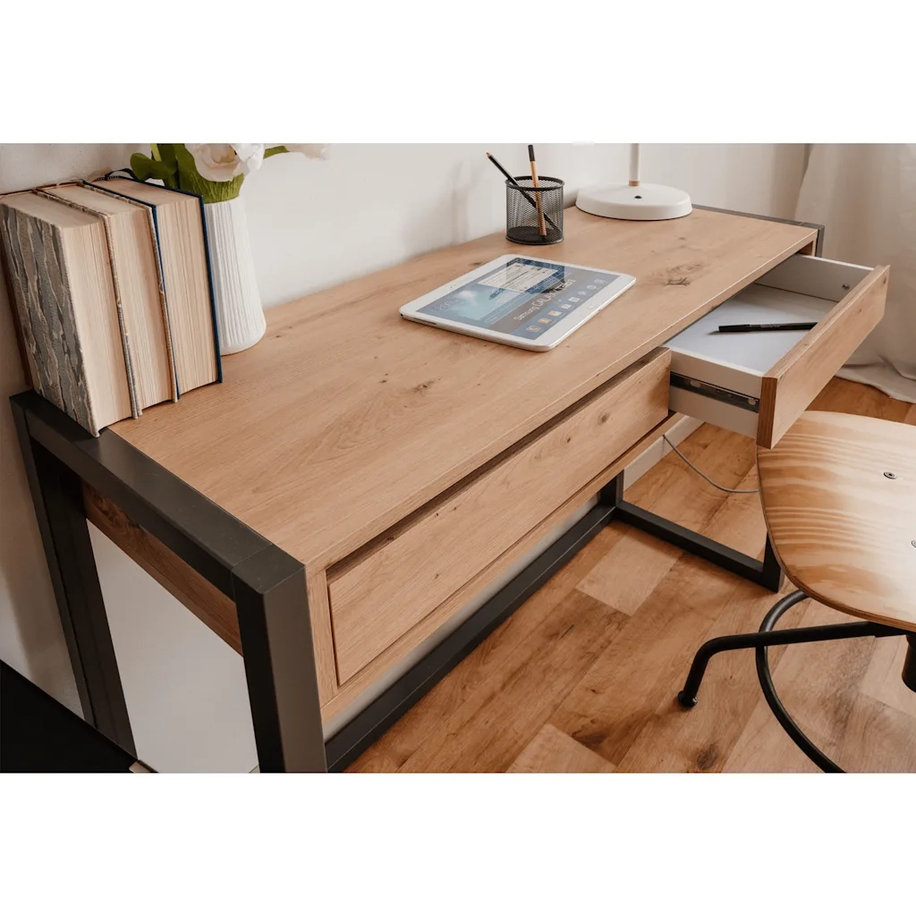 Finori Tavolo Consolle Denver 44 Rovere Artigianale e Grigio Antracite 441179