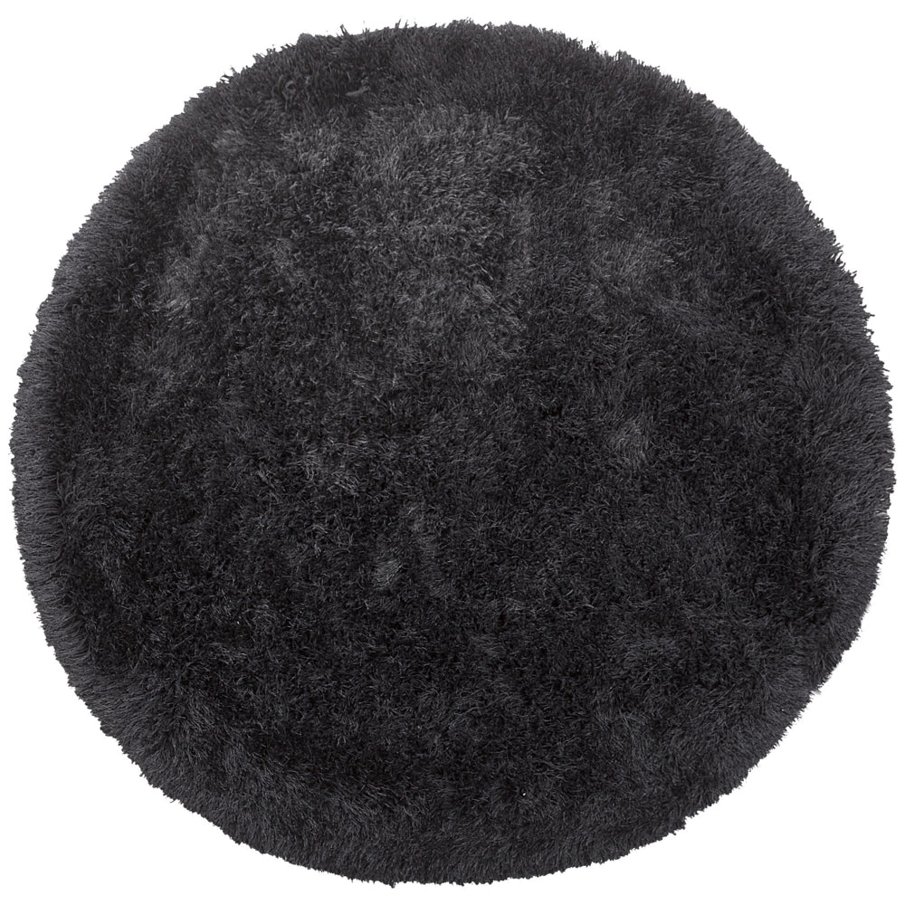 Tappeto Shaggy tappetino Tappeto a Pelo Lungo Solido Poliestere Nero Rettangolare 140 cm
