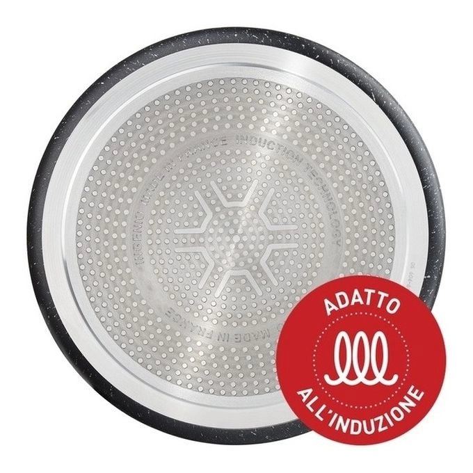 Lagostina 2100127317 Ingenio Mineralis Tegame Antiaderente 24 cm Alluminio Riciclato Manico Amovibile Induzione colore Grigio