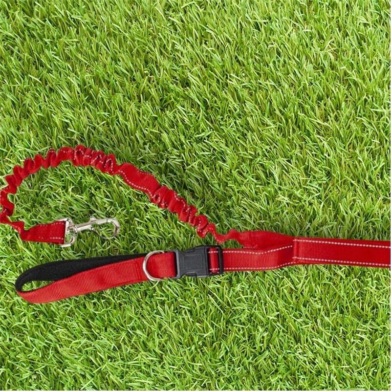 GUINZAGLIO ANTISCHOCK SEMIELASTICO DA JOGGING LUNGO CON CINTA REGOLABILE 2.1 M