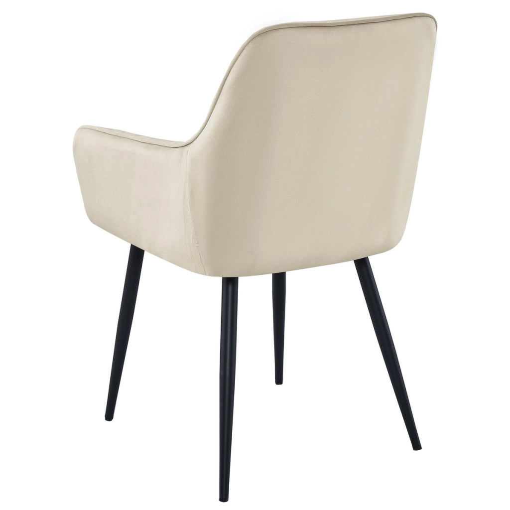 Sedia di design Solden in velluto beige e metallo nero