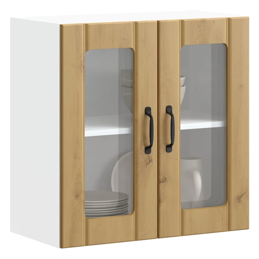 Pensile da Cucina con Porta in Vetro Lucca Rovere Artigianale