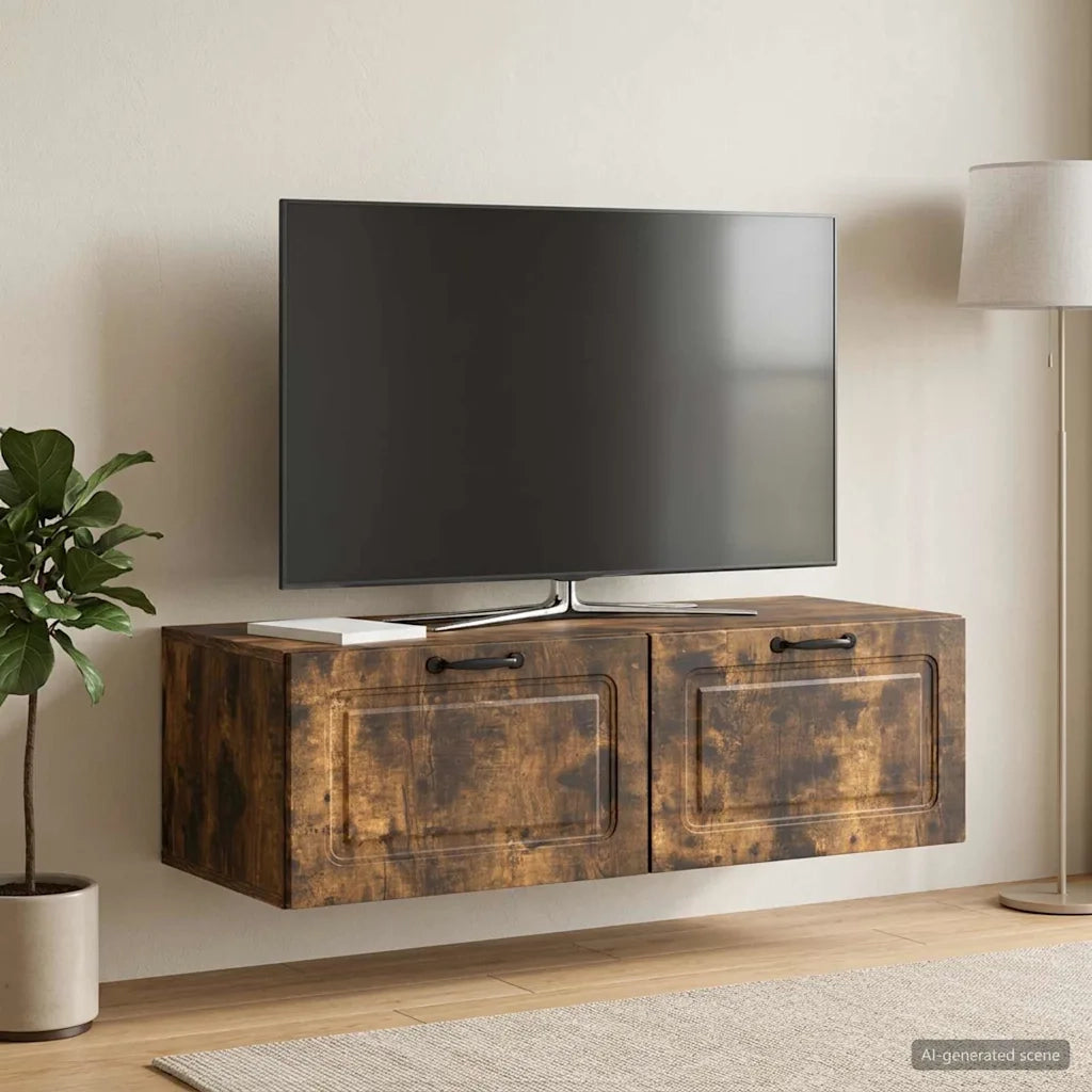 Mobile Porta TV da Muro Rovere Fumo 98 x 41 x 30 cm 899380