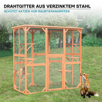 Recinto per gatti da esterno resistente alle intemperie 168 x 82 x 166,5 cm 6 piattaforme Parco Gabbia