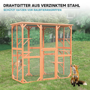 Recinto per gatti da esterno resistente alle intemperie 168 x 82 x 166,5 cm 6 piattaforme Parco Gabbia