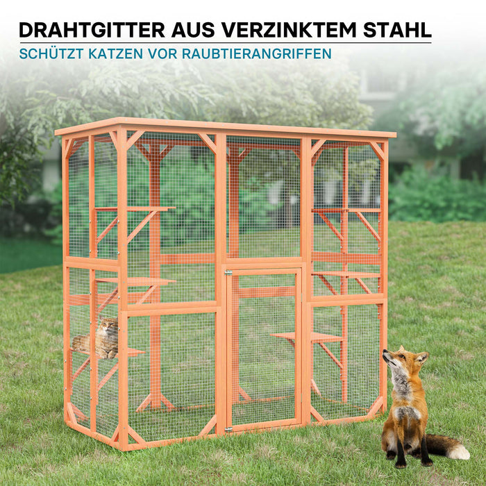 Recinto per gatti da esterno resistente alle intemperie 168 x 82 x 166,5 cm 6 piattaforme Parco Gabbia