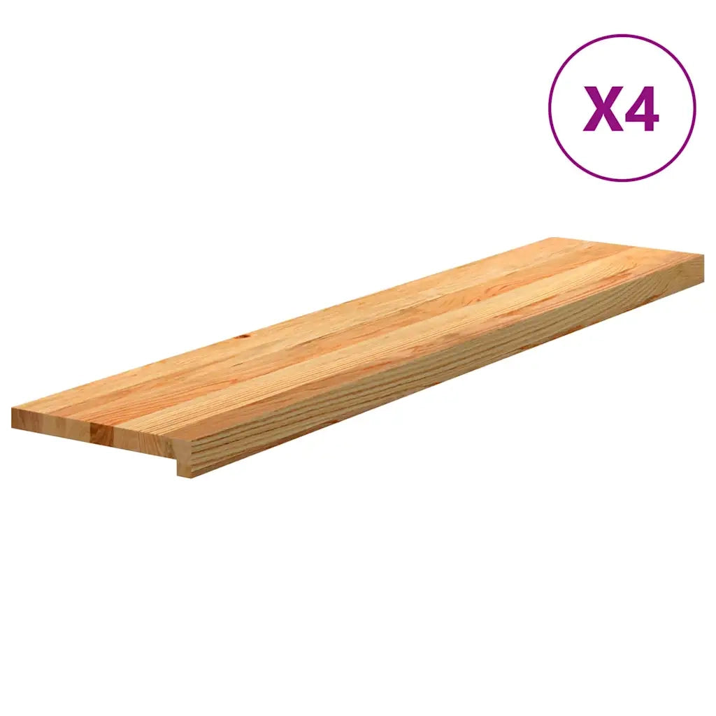 vidaXL Gradini 4 pz Marrone Chiaro 120x25x2 cm Legno Massello Rovere