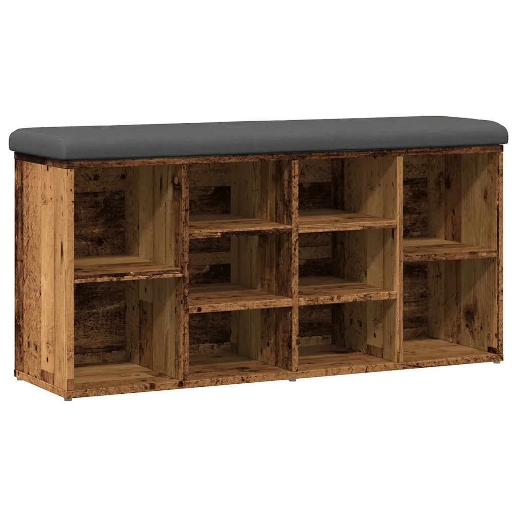 Panca Porta Scarpe-Sgabello-Panca Scarpiera Legno Antico 102x32x50 cm Legno Multistrato 688154