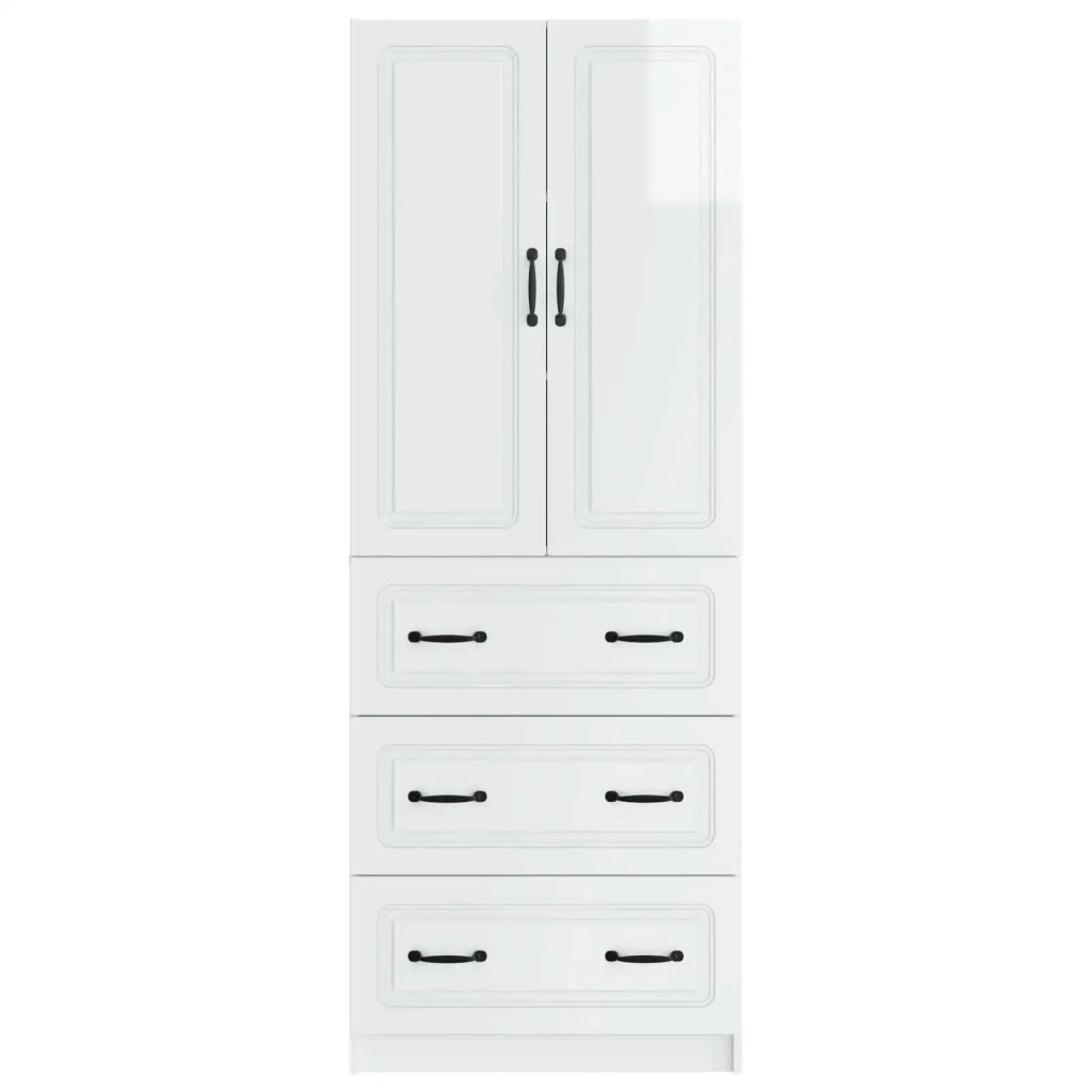 Set di armadi 2 pcs Bianco Lucido 66 x 34,5 x 87 cm