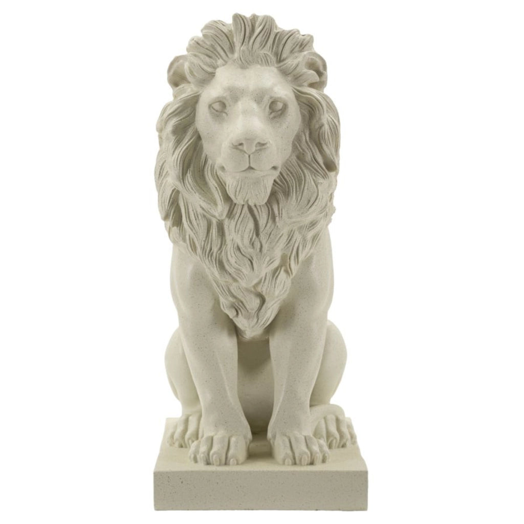 Scultura Leone 3, Beige, Poliresina, 17,5x25x40 cm