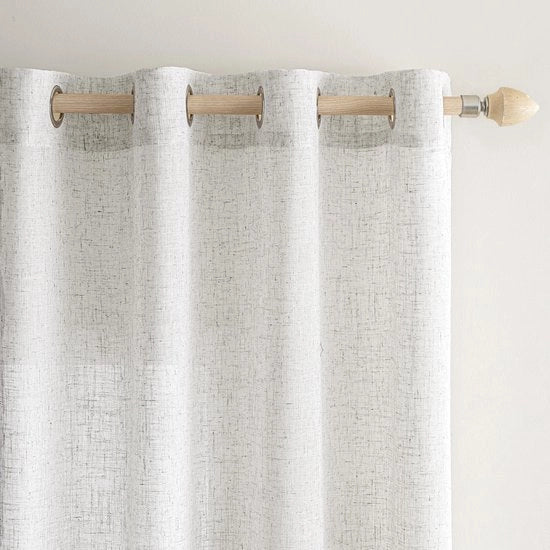 Set di tende semi-trasparenti 140 x 215 cm, con occhielli decorativi, set da 2, stile moderno