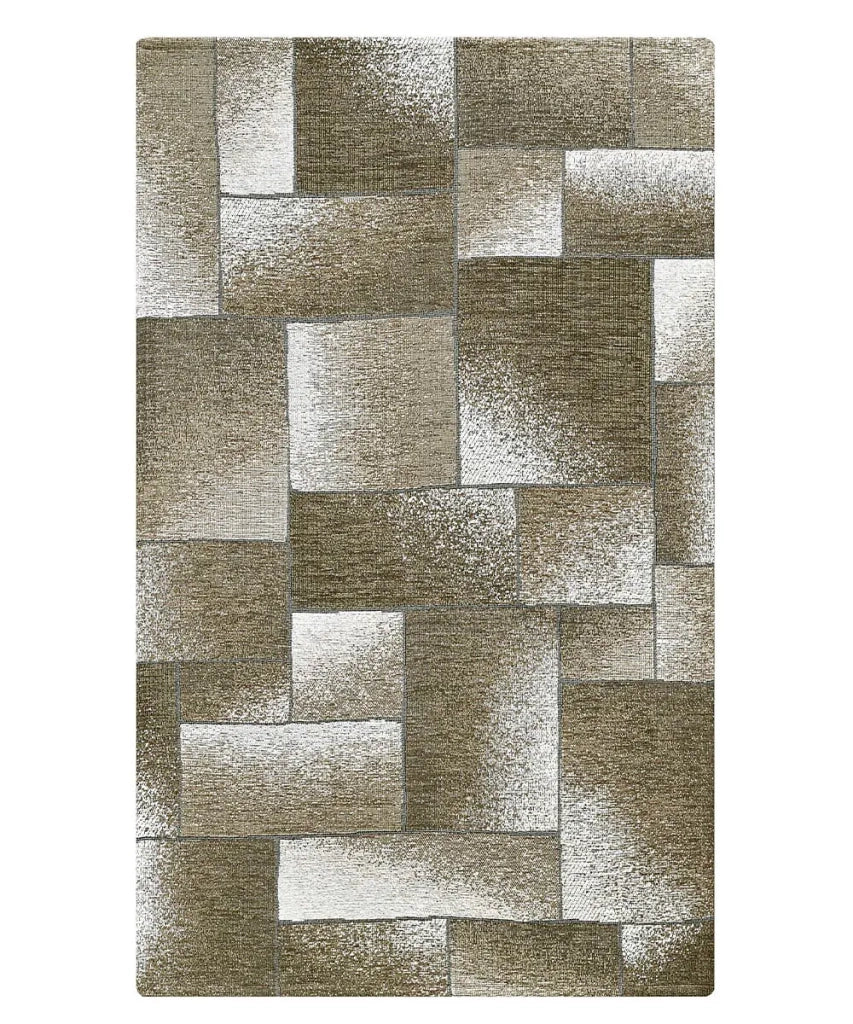 Tappeto Arredo TETRIX MARRONE FANGO salotto soggiorno camera, disegno geometrico stile mondrian arte moderna, multiuso lavabile antiscivolo cm.85x150