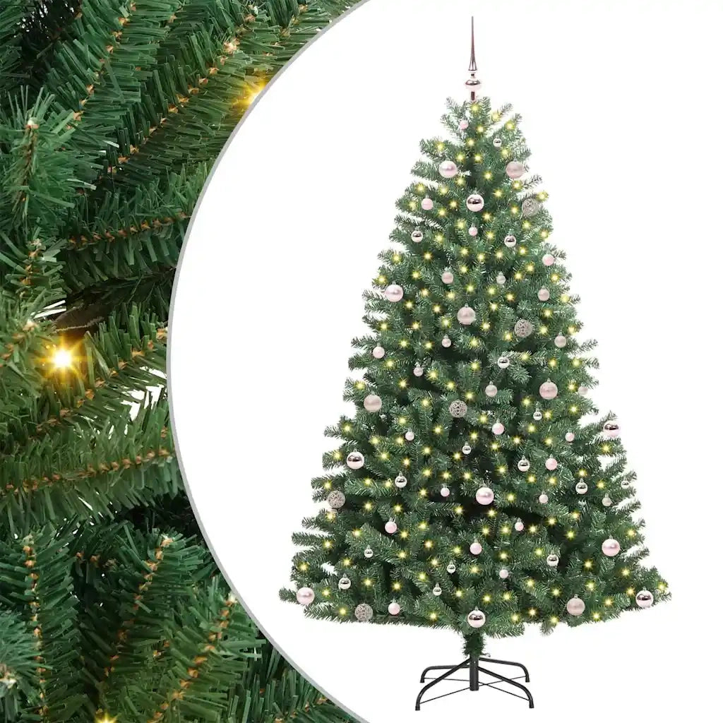 Albero di Natale | Decorazioni natalizie Artificiale con Rami Pieghevoli Verde 240 cm
