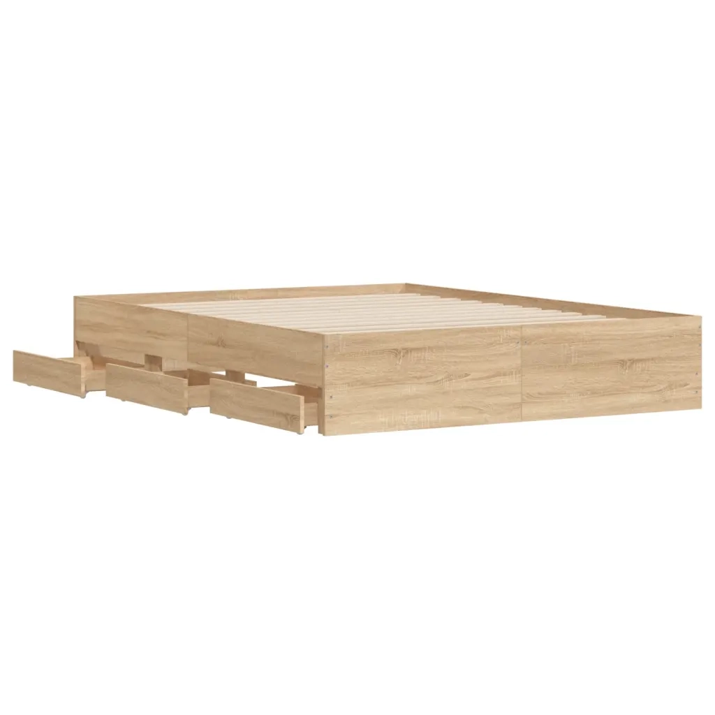 Giroletto Cassetti Rovere Sonoma 140x190 cm Legno Multistrato 3207303