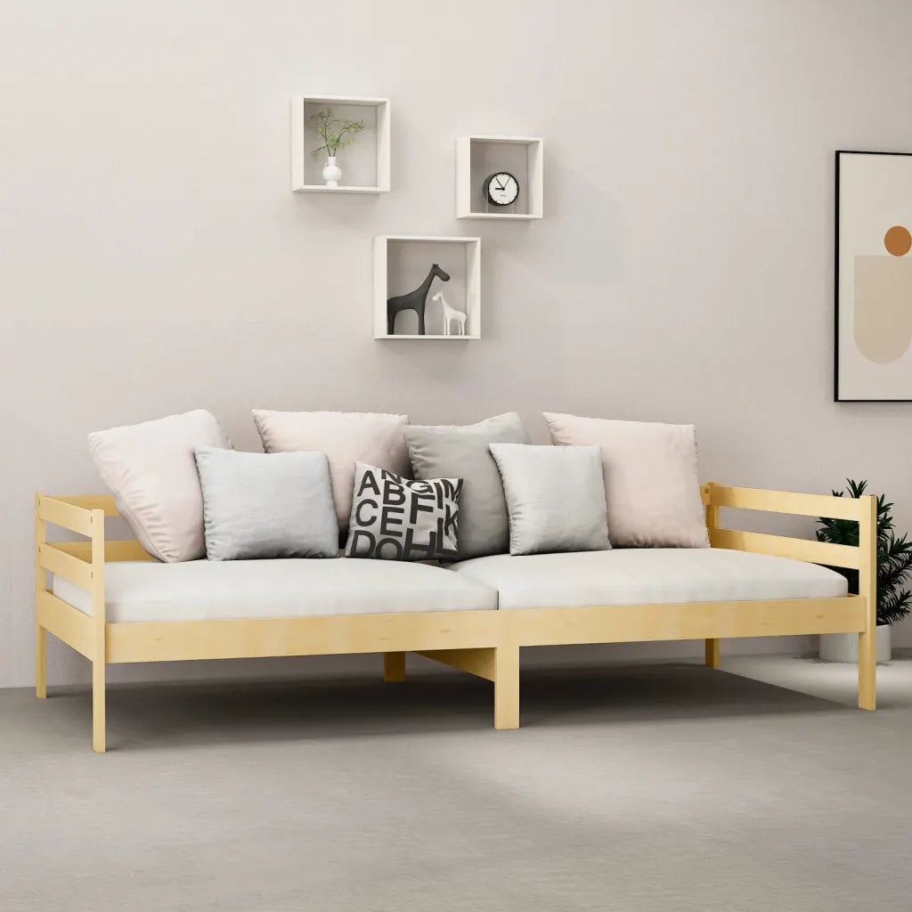 Divano Letto con Materasso 90x200 cm Legno Massello di Pino 3083574