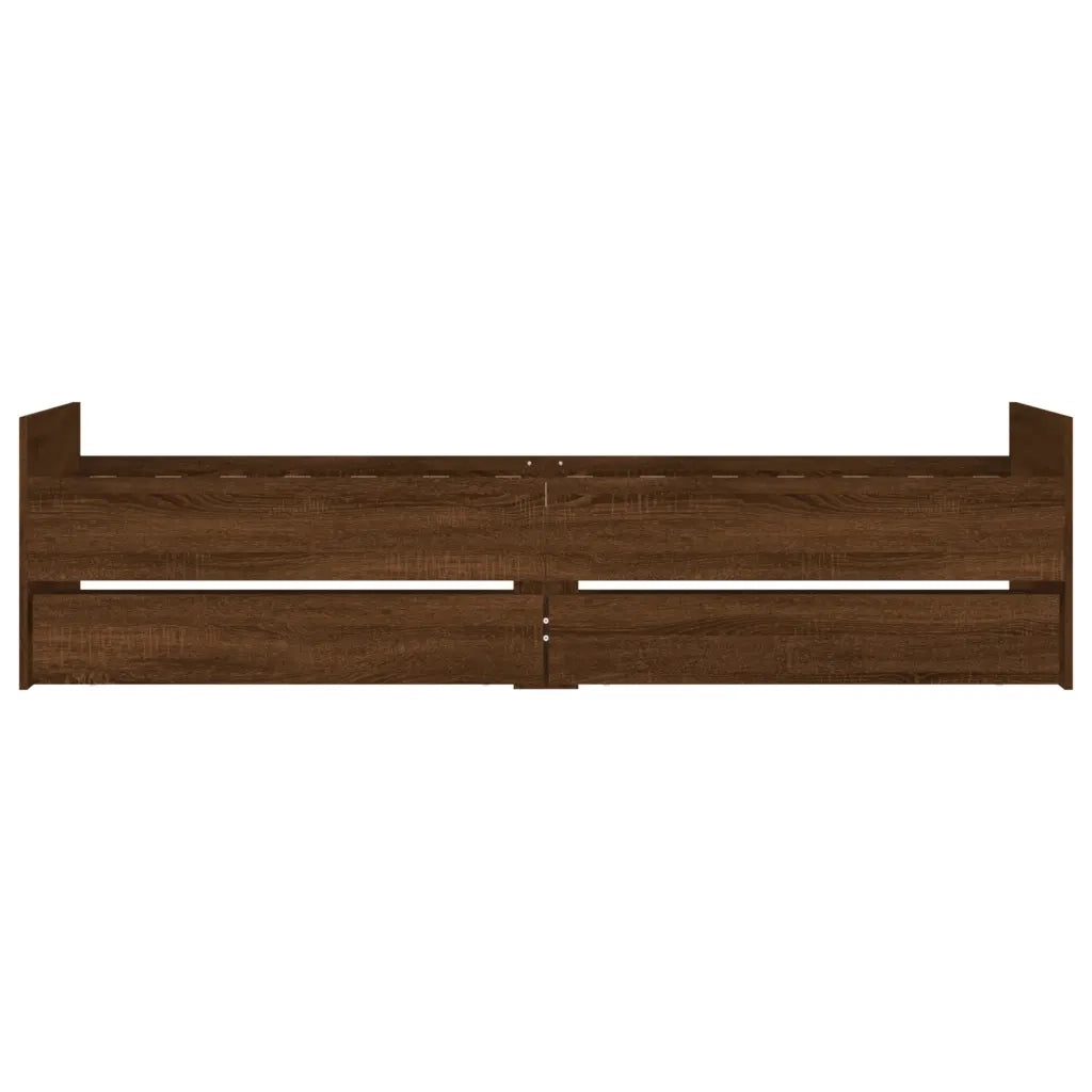Giroletto con Cassetti-Struttura Letto con contenitore Rovere Marrone 90x190 cm
