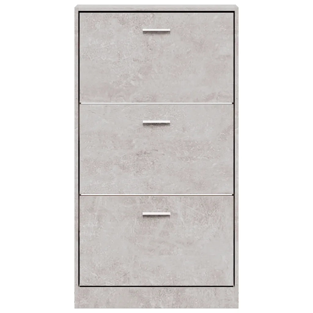 Scarpiera Grigio Cemento 59x17x108 cm in Legno Multistrato
