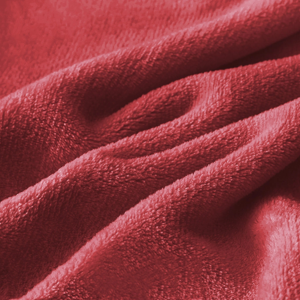 Coperta Plaid 160x210 cm Morbida Vellutata Pile Caldo Soffice Avvolgente Divano Letto Poltrona Bordeaux
