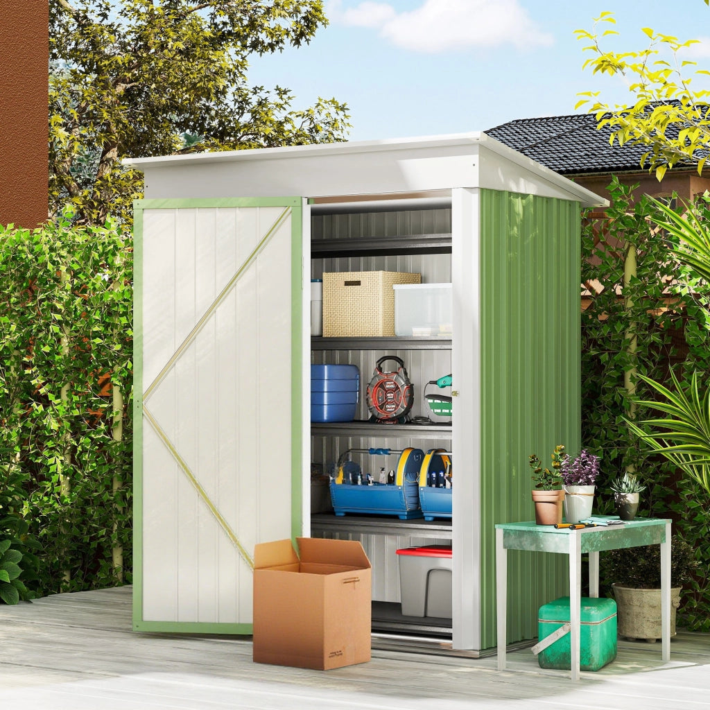 Casetta Attrezzi in Acciaio ¨C Zephmum ¨C Verde 161x95x163/181cm