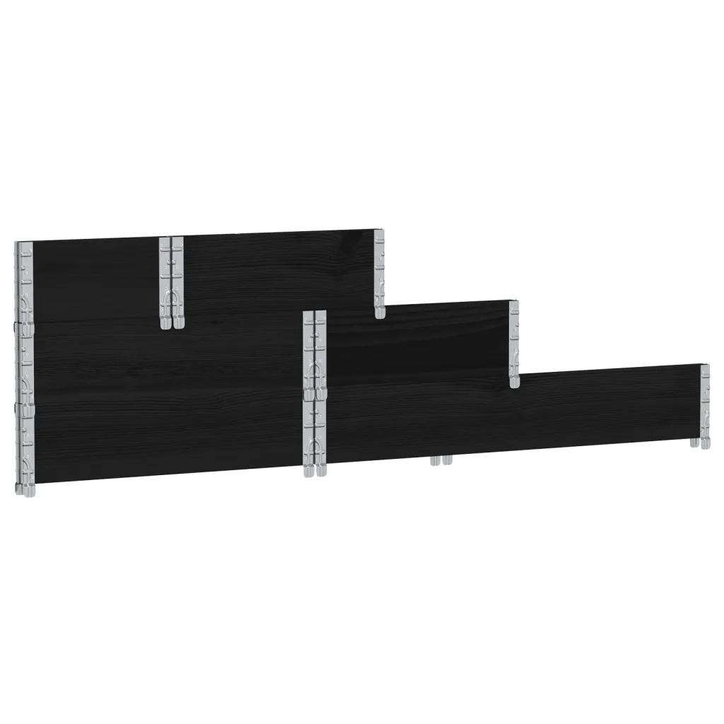 Fioriera | Cassetta per fiori | Vaso Rialzata a 3 Livelli Nera 120x80 cm Legno di Pino