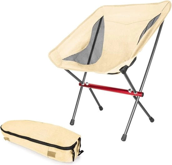 Sedia pieghevole in lega di alluminio e poliester - portata massima 140 kg - per attività all'aperto beige