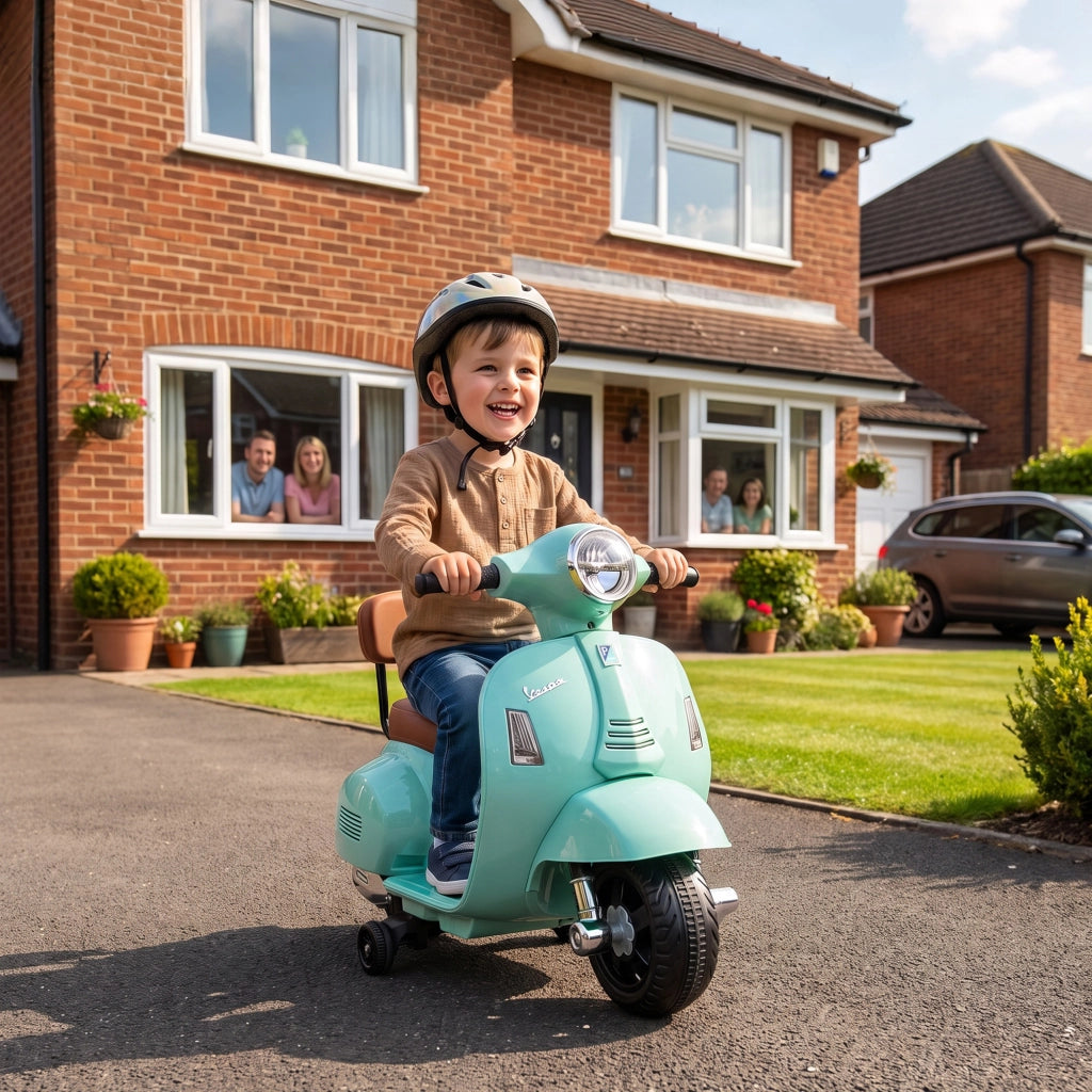 Elektro Motorrad Kinder Mini Vespa GTS 6V Elektromotorrad Grün