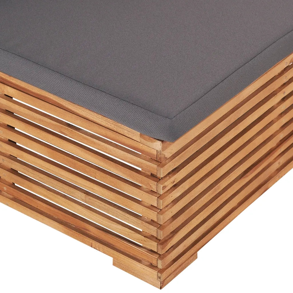 Divano Centrale da Giardino con Cuscino Grigio Massello di Teak cod mxl 67981
