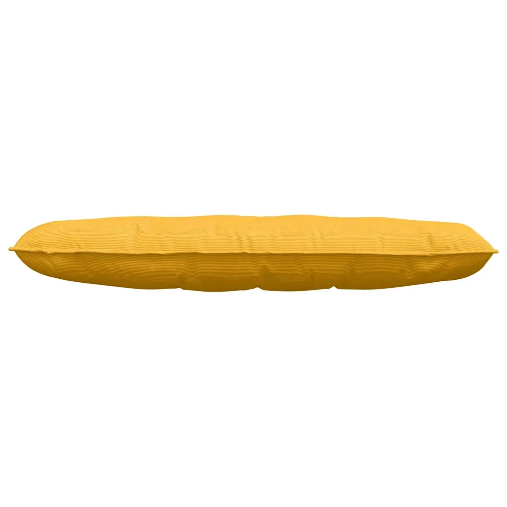 Cuscino per Schiena Giallo Chiaro 140 x 50 cm Tessuto in Cords 42014871