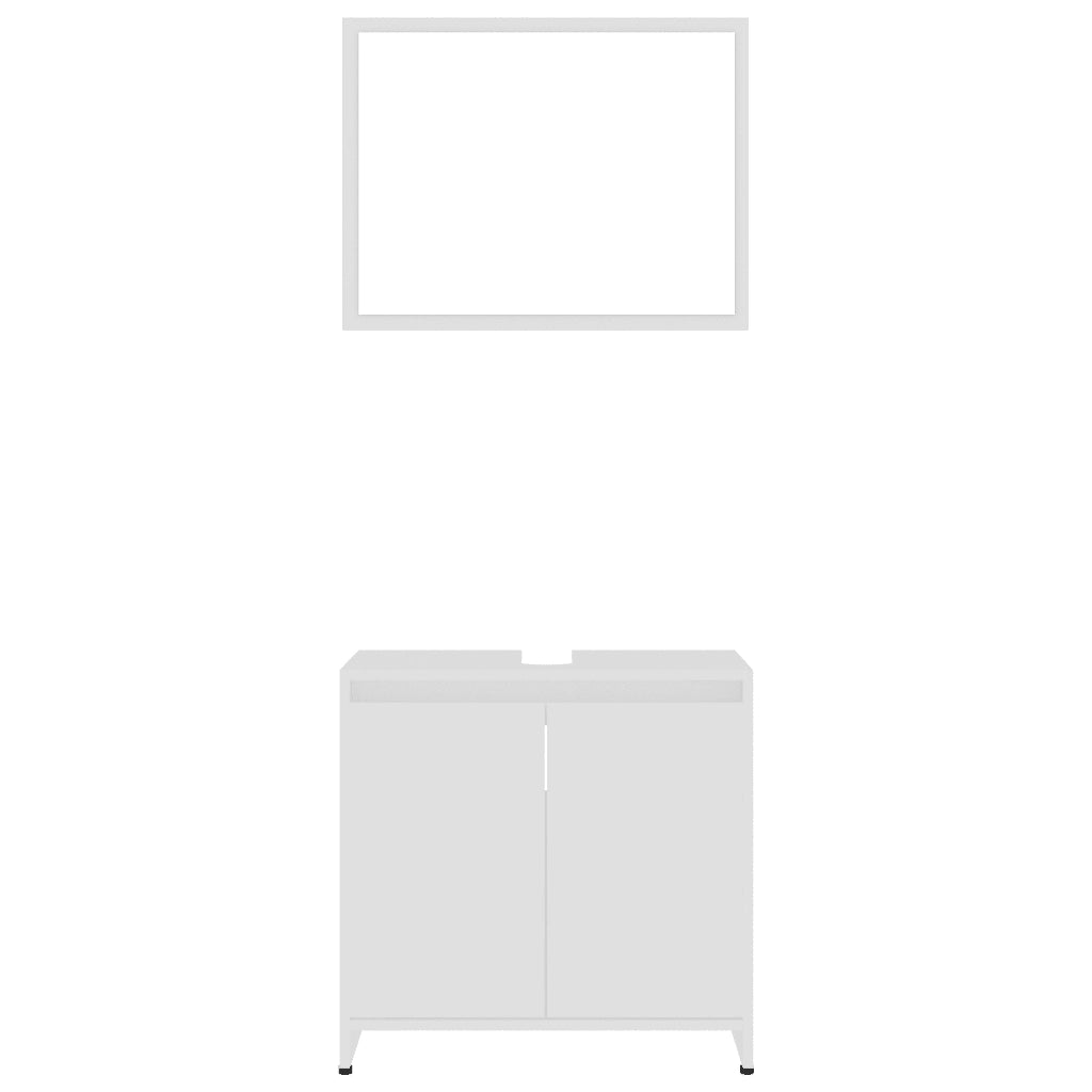 Set Mobili da Bagno 4 pz Bianco in Truciolato 3056889
