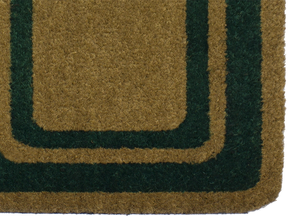 Zerbini Entrata Ingresso Casa Da Esterno Antiscivolo In Cocco Modello Riquadro - 50x100 - Verde