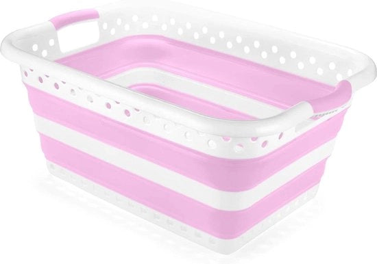 Asciugamano pieghevole rettangolare - 45 litri - bianco e rosa