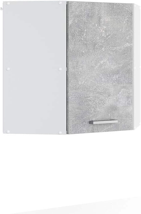 Mobile angolare da cucina R-Line, Calcestruzzo, 57 cm, per la libera combinazione all'interno di sistemi cucina modulari